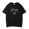 Camiseta de manga corta de algodón grueso de 220 g para hombre y mujer, de verano, holgada, de media manga, de talla grande, moderna, informal, con cuello redondo para estudiantes.