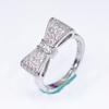 2018 comercio exterior Europa y Estados Unidos explosiones anillo blanco con lazo joyería de circón fabricantes joyería simple para damas venta al por mayor