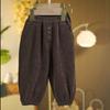 Calças casuais de inverno para meninos e meninas, estilo ocidental, infantil, personalizada, da moda, coreana, de veludo cotelê, grossa, desenho animado, calças haren