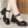 Sapatos Mary Jane Estilo Retrô com Fivela Única para Mulheres, Salto Bloco, Solado Grosso, Solado Macio, Versátil, Baixos, Confortáveis para o Dia a Dia, Sapatos para Mães