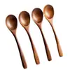 Colher para Comida de Influenciador Digital Transfronteiriço, Colher para Misturar Arroz, Colher para Ramen, Colher para Sobremesa, Colher de Nanmu Estilo Japonês, Colher de Madeira Pequena, Colher de Madeira com Cabo Longo