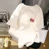 Una generación de camiseta blanca con estampado de Conejo Fresa de manga corta para mujer de verano holgada talla Joker para gorditas top de algodón