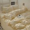 Nuevo Juego de Cama Lavado de Cuatro Piezas Color Sólido Funda de Edredón Sábana Bajera Ropa de Cama para Hogar Estudiante Dormitorio Juego de Sábanas de Tres Piezas