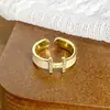 Anillo Abierto de Alto Gama con Esmalte Estilo Vintage, Diamantes de Zirconia Completos, Estilo Chino Nuevo de Nicho para Mujer