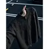 Suéter cardigan jacquard com padrão Fair Isle escuro para homens e mulheres, toque casual e relaxado de outono, casaco com design vintage tricotado