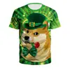 Comercio Exterior Verano Transfronterizo Comercio Exterior Suministro St. Camiseta de Manga Corta con Cuello Redondo Estampado Digital Día de San Patricio Ropa Verde Top