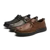 Zapatos de cuero transfronterizos para hombre otoño nuevo zapatos casuales de negocios de un paso suela blanda para hombres de mediana edad y ancianos zapatos de papá zapatos de hombre talla grande 46