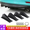 Spoiler Triplo Duplo Universal para Automóvel Padrão Fibra de Carbono Mini Spoiler Triangular para Chassi Defletor de Para-choque Traseiro