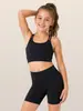 Conjunto de yoga transfronteiriço para meninas adolescentes, crianças e estudantes, calça esportiva justa para Pilates, fitness e corrida