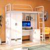 Yicai Muebles Cama de Apartamento con Mesa Debajo de la Cama Cama para Dormitorio Universitario para Adultos Cama de Hierro Forjado Cama Loft Litera con Estructura de Hierro