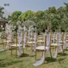 Silla con Junta de Bambú Césped Exterior Silla de Hierro Blanca Boda Taburete de Banquete de Boda Silla Dorada de Hotel Restaurante con Respaldo