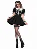 Vestido Lolita Negro Europeo y Americano Oscuro Gótico Subcultura Atuendo para Actuación de Canto Encaje Chica Picante Dulce Fresco Y2K
