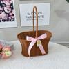 Cesta de almacenamiento tejida similar al ratán, cesta de regalo de frutas, cesta de regalo portátil, regalo de mano de dama de honor, caja vacía, caja de regalo, cesta de flores