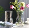 Vaso de vidro criativo estilo europeu, transparente, cor rosa, verde, planta, vaso hidropônico, ornamentos para sala de estar, vaso