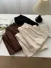 Pantalones casuales rectos de algodón puro de cintura alta estilo retro japonés para mujer, 26 otoño nuevo simples de oficina cropped de pierna ancha pantalones de abuela