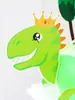 Decoración Día del Niño Arcilla Suave para Hornear Pastel Verde Muñeca Bebé Dinosaurio Niño Pastel de Cumpleaños Enchufe Fiesta