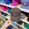 Gorra de béisbol cepillada con bordado de líneas para mujer, otoño e invierno, nueva gorra con visera de estilo coreano, informal, a juego, para las cuatro estaciones.