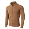 Comercio exterior transfronterizo otoño e invierno cárdigan de punto con cremallera para hombre moda casual europea y americana talla grande chaqueta suéter de cuello alto ropa para hombre