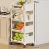 Prateleira de Armazenamento de Frutas e Legumes de Cozinha Cesta de Legumes Multifuncional Carrinho Móvel de Chão de Múltiplas Camadas para Armazenamento e Coleta de Legumes Prateleira de Lanches