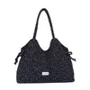 Bolsa feminina de grande capacidade para uso transfronteiriço, nova bolsa da moda 2026 em tecido floral, bolsa de ombro casual para o dia a dia, bolsa tote