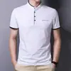 Camiseta de Manga Corta de Algodón 95% para Hombre Verano Casual Moda Cuello Media Manga Transpirable Estilo Coreano Camiseta Moderna Corta para Hombre