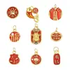 Acessórios de pingente banhados a ouro para pulseiras e colares artesanais DIY, contas espaçadoras, materiais para cordões de mão, pulseiras com contas, pingentes de amuleto da sorte em ouro fosco