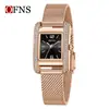 Reloj de Mujer Oufani, Estilo Vintage, Reloj de Moda Personalizado Incrustado con Diamantes, Correa de Malla, Resistente al Agua 30m, Reloj de Cuarzo Cuadrado para el Trabajo