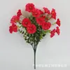 Flor artificial de gloria de la mañana de simulación de Amazon transfronteriza, 7 horquillas, flor de cuerno de eucalipto para decoración del hogar y exterior