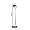 Cuchara redonda pequeña de acero inoxidable 304, cuchara de comedor para niños, cuchara dorada pequeña, cuchara de café, cuchara mezcladora de mango largo