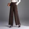 Calça pantalona estampada de cintura alta da moda para mulheres, coleção outono/inverno 2026, novo estilo espessado, calça de perna reta elegante e fluida, solta e casual