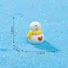 Figuras de dibujos animados en miniatura de paisajes con Santa Claus y muñeco de nieve con letreros, lindos accesorios de decoración DIY, mini adornos