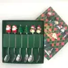 Conjunto de Natal Fofo Transfronteiriço Colher Aço Inoxidável Colher de Café Colher Criativa para Mexer Garfo Caixa de Presente de Natal Utensílios de Mesa