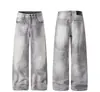 Jeans anchos de estilo americano para hombre, modelo nuevo de primavera 2026, corte holgado, adelgazantes, pierna recta, pantalones de largo hasta el suelo