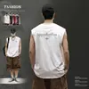 Chaleco sin mangas bordado transpirable de alta gama estilo americano para hombre, camiseta suelta informal deportiva de verano para fitness para hombre al por mayor