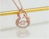 Collar de Calabaza Femenino Acero de Titanio Color Oro Rosa Cadena Clavícula Colgante Corazón Latiente Trendy Popular en Internet ins Estilo Simple de Conversación Fría