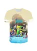 Camiseta Digital 3D Transfronteriza para Hombre Leyenda de Ceda Aliento de lo Salvaje Anime Manga Corta para Adultos