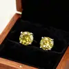 Aretes Redondos de Circonita de Colores de 7 mm para Mujer, Diseño de Nicho Estilo Coreano, Aretes de Moda y Exquisitos con Cuatro Garras Hefang