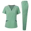 Suministro Transfronterizo de Uniformes de Enfermera, Trajes de Manga Corta y Pantalón Largo, Uniformes de Trabajo Elásticos de Secado Rápido para Doctores y Enfermeras, Adecuados para Hombres y Mujeres