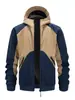 Chaqueta Abrigo con Capucha Patchwork Versátil de Moda Casual Deportiva al Aire Libre para Hombre Comercio Exterior