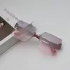Óculos de Sol Femininos Sem Aro com Proteção UV 2025, Mesmo Estilo dos Óculos Usados em Transmissões Ao Vivo do Douyin