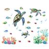 Tartaruga marinha pequenos peixes adesivos transfronteiriços embelezamento de parede decorativa adesivos quarto quarto banheiro adesivos de parede