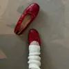 Zapatos Planos de Punta Baja con Lazo, Zapatos de Abuela para Mujer, Zapatos de Ballet Franceses Retro para Mujer con Suela Suave y Cómoda