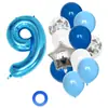 13Pzs Molde de Aluminio Globos de Látex Digitales Combinación de Números de Cumpleaños Decoración para Fiesta de Cumpleaños de Bebé Juego de Globos