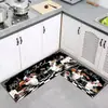 Juego de dos piezas de felpa de cristal TEMU para cocina de tira larga transfronterizo, tapetes de piso antideslizantes para el hogar, tapete para puerta de entrada de porche, venta al por mayor por lotes