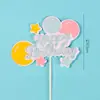 Decoración de Pastel Horneado Globo Arcoíris Vela Sol Estrella Tarjeta de Pastel Feliz Cumpleaños