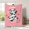 Manta Fofa de Panda Mais Vendida na Amazon Transfronteiriça Manta de Flanela com Transferência Térmica Digital Manta para Sofá de Soneca Manta de Fleece