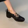 Zapatos Mary Jane Gruesos de Estilo Ballet Deportivo para Mujer 2026 Tendencia Otoño Nuevo Huecos que Aumentan la Altura de Punta Cuadrada