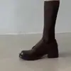 Mocasines de Estilo Británico con Suela Gruesa para Mujer con Hebilla de Cinturón, Nuevos Zapatos Versátiles de Tacón Grueso 2026 para Mujeres Bajitas, Zapatos de Boca Baja