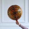Globo de película de aluminio de 22 pulgadas, redondo 4D, con diseño de animales, patrón de tigre, patrón de flores, patrón de leopardo, patrón de serpiente, patrón de jirafa, tema de selva