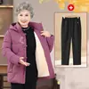 Ropa de Invierno para Abuela Ropa de Algodón con Felpa Ropa de Protección contra el Frío Top para Personas de 60-70 Años Ropa de Abrigo de Algodón Engrosada para Madres de Mediana Edad y Mayores